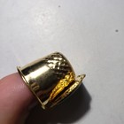 Sea World Souvenir Gold Tone Metal Thimble W  Manatee Vtg