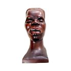 Rare Beautiful Vintage Hand Carved African Tribal Woman Head Statue Sculpture