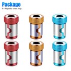6 X Screwdriver Head Magnetic Ring Pivoting Bit Tip Screw Holder Magnetizer