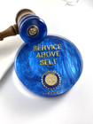 Rotary International   Walnut 8  Gavel   Sound Block  lucite Tops    Bag     Nos