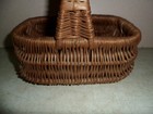 Vintage  Woven Wicker Basket 7 x 4 1 2  X 3  Tight Weave Great Pattern