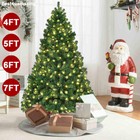 4 5 6 7foot Artificial Christmas Tree Spruce Decoration With Lights Holiday Xmas