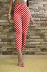 Red White Stripe Christmas Leggings Candy Cane Holiday Yoga Pants Women Soft
