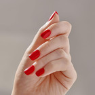 Kiss  No Glue Mani Press On Nails  Color   golden Harvest   Red  Short