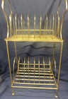 Vintage Mid Century Metal 2 Tier Record  Lp Vinyl Stand Brass Tone
