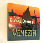 Hotel Royal Danieli Venezia Italy Vintage Luggage Label  3 