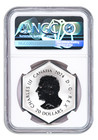 2024 Canada 1 Oz Silver Hexagonal Snowflake Coin Blue Crystal Ngc Rev Proof Pf70