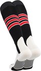 Tck Baseball Stirrup Socks With Stripes X-large  Black white scarlet 