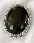 Vintage Sterling Silver Labradorite Bolo Tie Attributed A j  Platero Navajo 33g