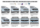 Front Grill Imitation Decal Design 3 Gloss  For Ford Explorer Ev 2024