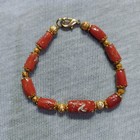 Natural Italian Mediterranean Red Coral Bracelet Genuine Gemstone Jewelry