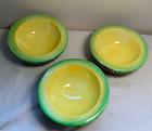 3 Vintage Mid Century Modern Holt Howard 1959 Ceramic Cantaloupe Fruit Bowls