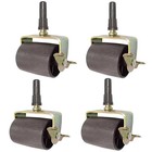 Set Of 4 Bed Frame Locking Caster Wheels  Rollers   Socket Sleeve Inserts