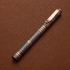 Unique Damascus Steel Writing Pen Copper Detail Custom Engraved Gift
