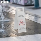 2pcs Stainless Steel Wet Floor Sign  Caution Wet Floor Sign  Safety Warning Sign