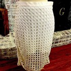Banana Republic Pencil Skirt White Eyelet Sz 8