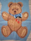 Large Teddy Bear Fun Fabric Blue Bow Piece 12 5 X 9 Inch 1pc