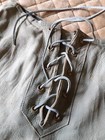 Vtg Handmade Suede Leather Shorts Lace Up Front Hippy Size Xs  see Measurements