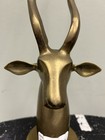 Vintage Brass Antelope Gazelle Head Statue Figurine Long Horns 13 5 Inch Decor