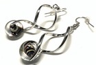 Silver Tone Glass Dangle Drop Earrings Ly130