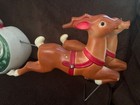 Empire Tabletop Santa Sleigh 2 Reindeer Blow Mold Christmas 1970 Works