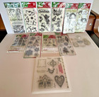 Lot Of 12  10 New unopened  Clear Christmas Stamp Sets  Most Are Inkadinkado