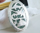 Vintage Huge Sterling Silver 925 Bird Of Paradise Jade Reversible Pendant