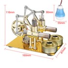 Generator Motor Steam Power Double Cylinders Hot Air Stirling Engine Model Toy