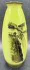 Antique Niagara Falls Hand Painted Reverse Painted Green Glass Vase 9    Souvenir