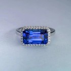 3 21 Ct Natural Tanzanite   Diamond Wedding Ring 14k Solid White Gold
