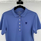 Peter Millar E4 Wicking Womens Blue Performance Golf Polo Size Large Upf 50 