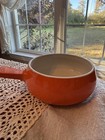 Orange Hall Pottery 643 Ceramic Pot With Handle 5    Round  Rare Find 