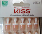 Kiss Salon Acrylic Nails Shiny Peach Bed   French Glue On Real Short  Square