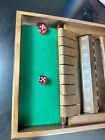 Vintage Wooden Double Shut The Box Dice Table Top Classic Family Math Game