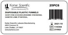 Karter Scientific 210q3 Natural Pp Plastic Funnels  Short Stem  55mm  pack 25 