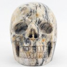 4 8   Crazy Lace Agate Carved Crystal Skull Sculpture Crystal Healing Realistic