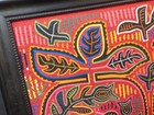 Kuna Mola Beautiful Color Native Panama Birds Fruit Textile Art Framed 17 