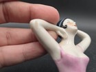 Art Deco Germany Half Doll Porcelain Pin Cushion 2 3 4    Short Black Hair