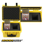 Yellow Waterproof Graded Card Storage Box Deep Travel Case Slab Holder protector
