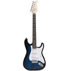 Full Size Blue Electric Guitar Beginner With Amp Case And Accessories Pack