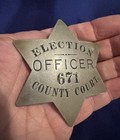 Antique Chicago Election Officer County Court Pie Plate Star Badge