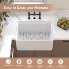 24  white Undermount Fireclay Apron Front Ceramic Drop In Farmhouse Kitchen Sink