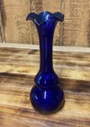 Vtg Cobalt Blue Flower Vase 5 1 2    Tall