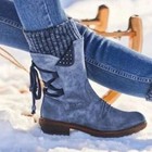 New Waterproof Ladies Snow Winter Boots Womens Warm Shoes Non-slip Mid Calf Size