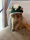 St Patricks Day Cat Hat Handmade Crochet Costume Shamrock