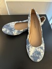 New Lucky Brand Ballerina Flats    erin    Blue White Tie Dye Canvas Us Size 10