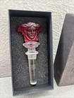 Gianni Versace Crystal Medusa Lumber Red Frosted Bottle Stopper   new In Box