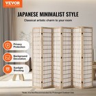 Room Divider  6 Panel Japanese Room Divider  Wood Folding Privacy Screen Indoor 