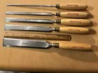 Barely Used Sorby Boxwood Handled Paring Chisels-set Of 5- Vintage