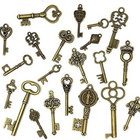 Lot Of 125 Vintage Style Antique Skeleton Furniture Cabinet Old Lock Keys Jewelr